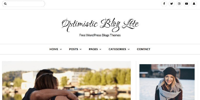 optimistic free wordpress blog themes
