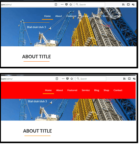 slider Behind The Menu